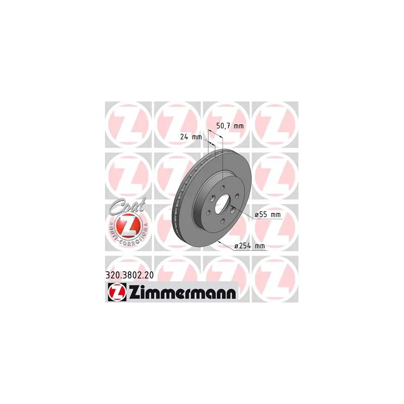 Jeu de 2 disques de frein avant ZIMMERMANN 320.3802.20
