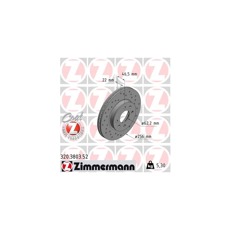 Jeu de 2 disques de frein avant ZIMMERMANN 320.3803.52