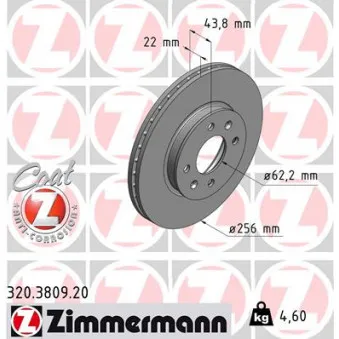 Jeu de 2 disques de frein avant ZIMMERMANN