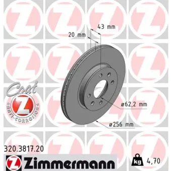 Jeu de 2 disques de frein avant ZIMMERMANN