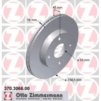 Jeu de 2 disques de frein avant ZIMMERMANN 370.3066.00
