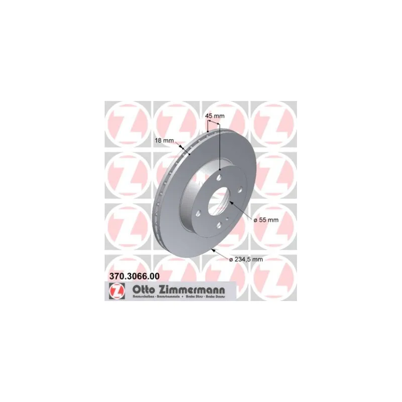 Jeu de 2 disques de frein avant ZIMMERMANN 370.3066.00