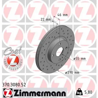 Jeu de 2 disques de frein avant ZIMMERMANN