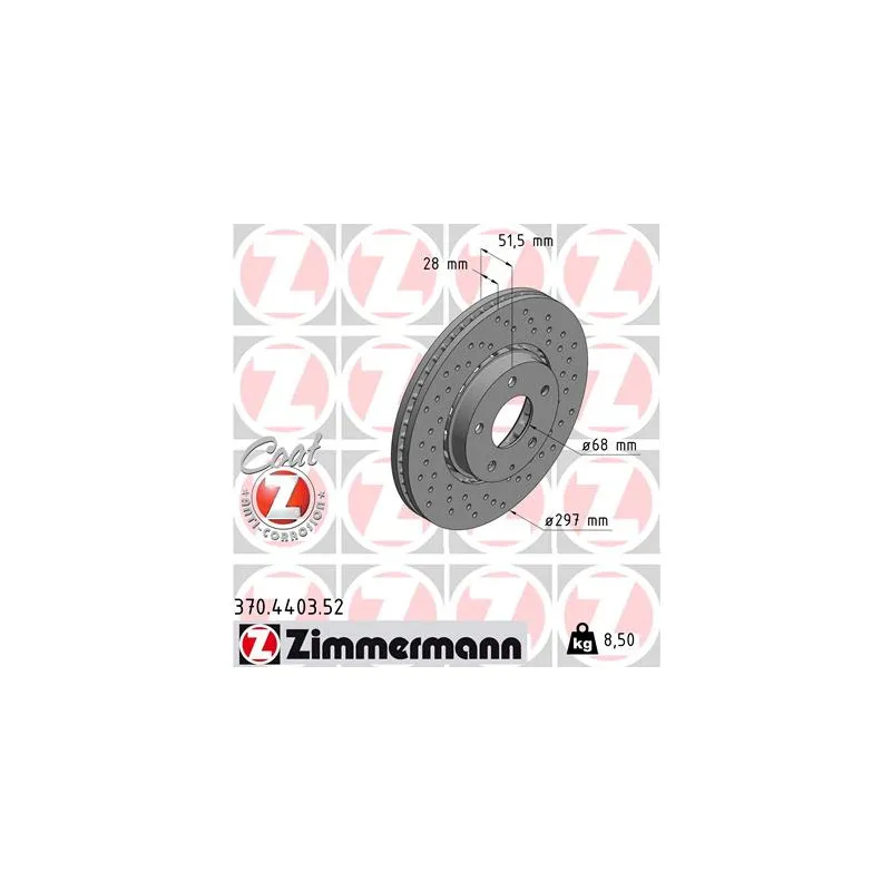 Jeu de 2 disques de frein avant ZIMMERMANN 370.4403.52