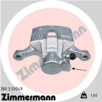 Étrier de frein arrière gauche ZIMMERMANN 380.3.50049