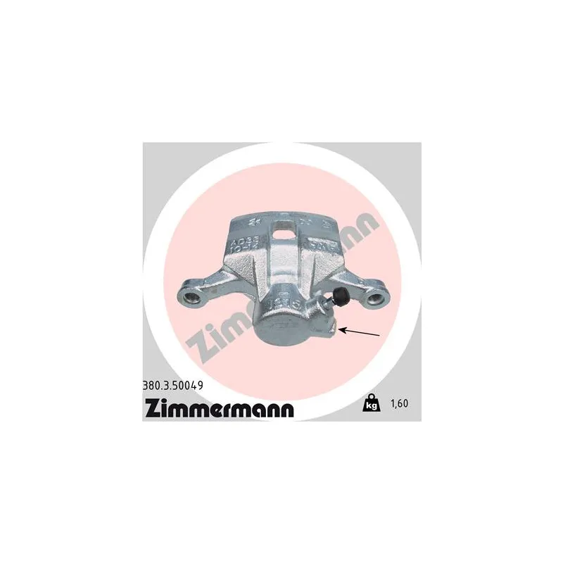 Étrier de frein arrière gauche ZIMMERMANN 380.3.50049