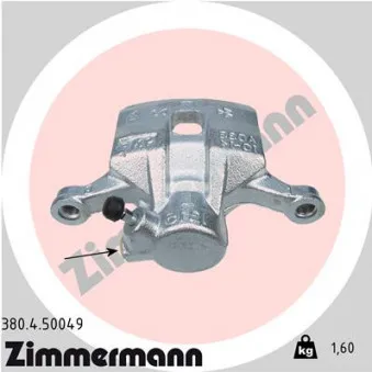 Étrier de frein arrière droit ZIMMERMANN 380.4.50049