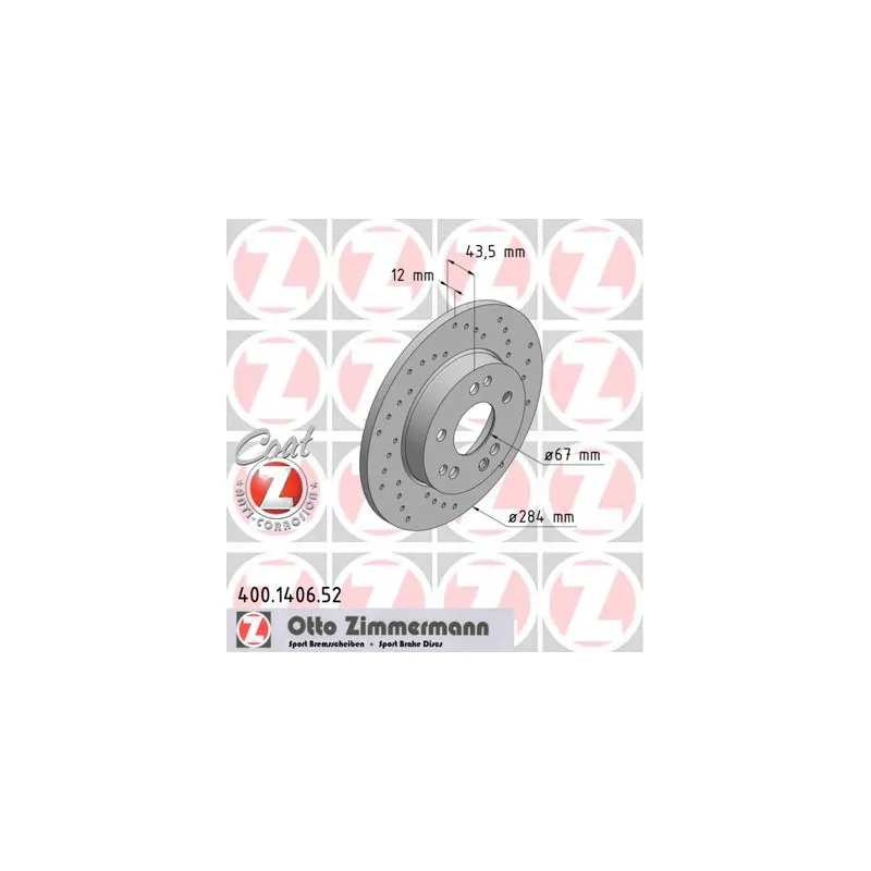 Jeu de 2 disques de frein avant ZIMMERMANN 400.1406.52