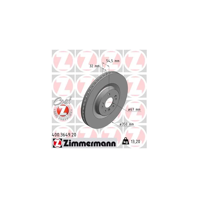 Jeu de 2 disques de frein avant ZIMMERMANN 400.3649.20