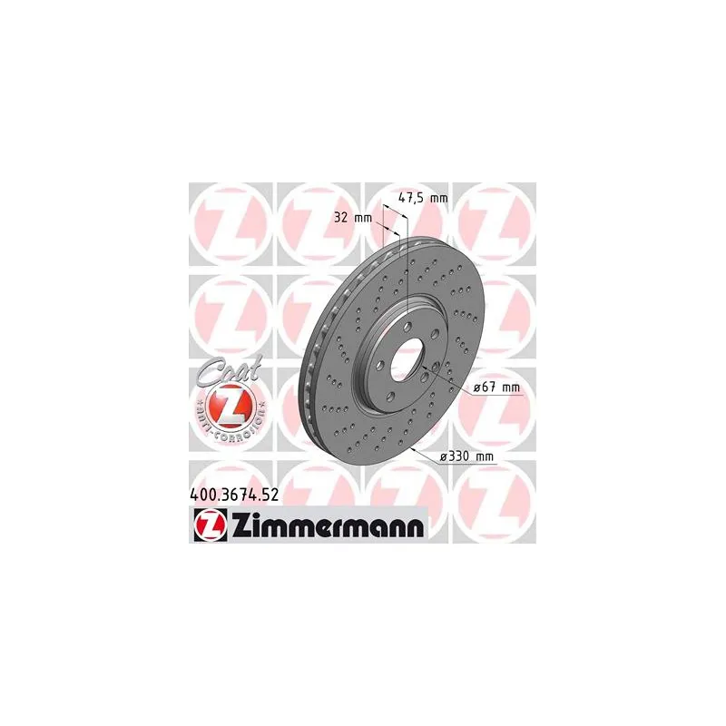 Jeu de 2 disques de frein avant ZIMMERMANN 400.3674.52