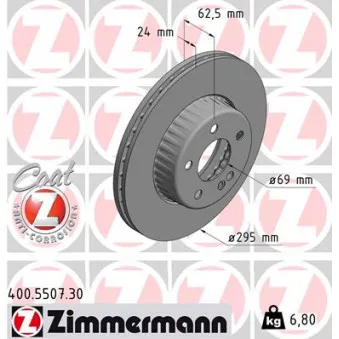 Jeu de 2 disques de frein avant ZIMMERMANN 400.5507.30