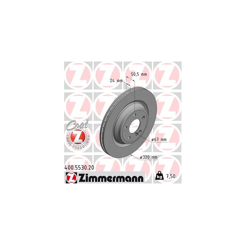 Jeu de 2 disques de frein arrière ZIMMERMANN 400.5530.20