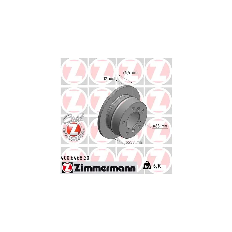 Jeu de 2 disques de frein arrière ZIMMERMANN 400.6468.20