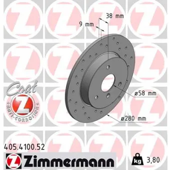 Jeu de 2 disques de frein avant ZIMMERMANN 405.4100.52