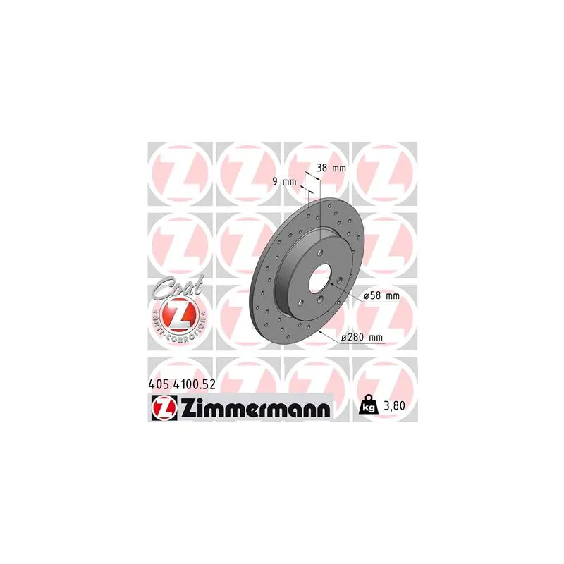 Jeu de 2 disques de frein avant ZIMMERMANN 405.4100.52