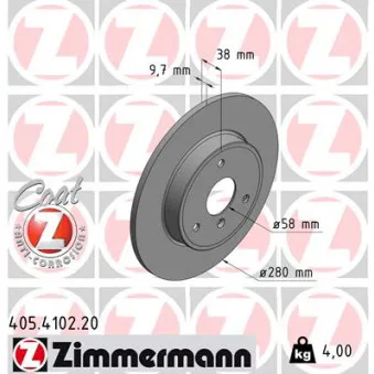 Jeu de 2 disques de frein avant ZIMMERMANN 405.4102.20