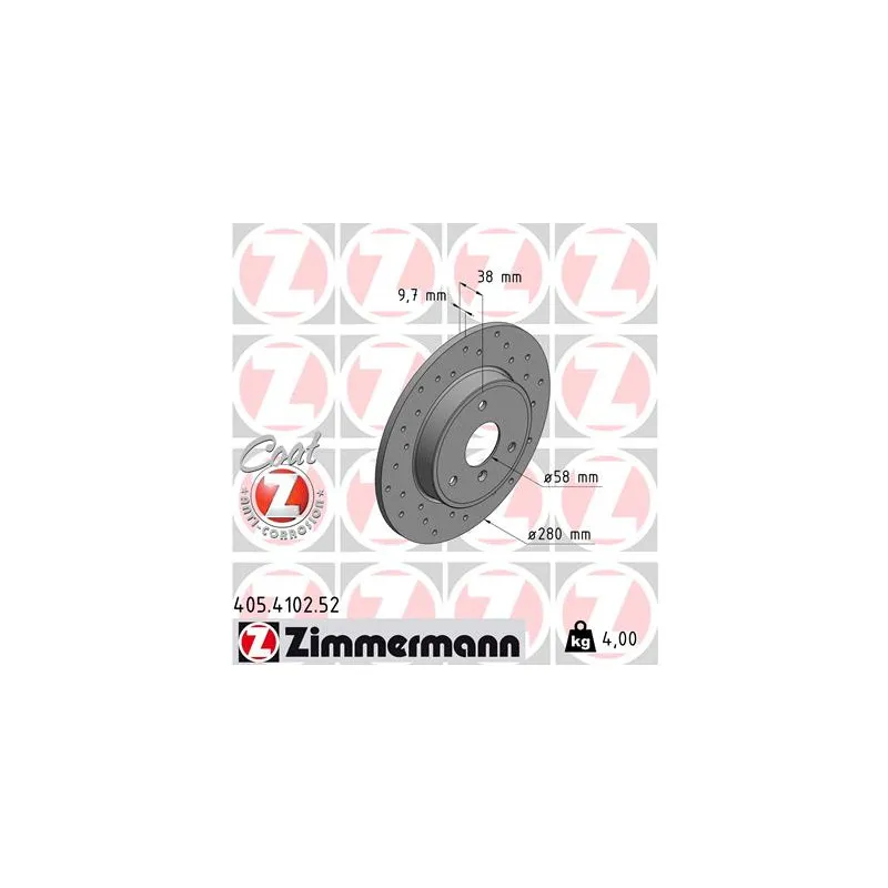 Jeu de 2 disques de frein avant ZIMMERMANN 405.4102.52