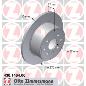 Jeu de 2 disques de frein arrière ZIMMERMANN 430.1464.00