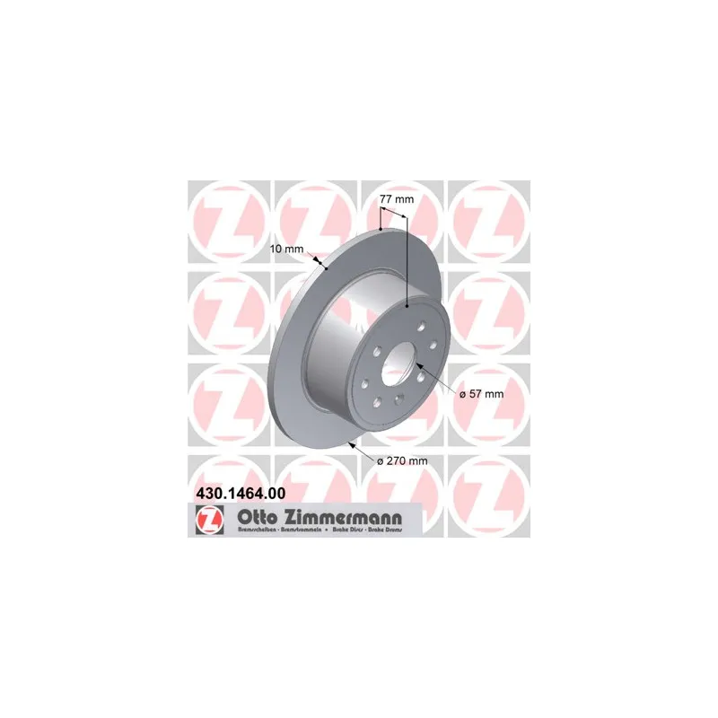 Jeu de 2 disques de frein arrière ZIMMERMANN 430.1464.00