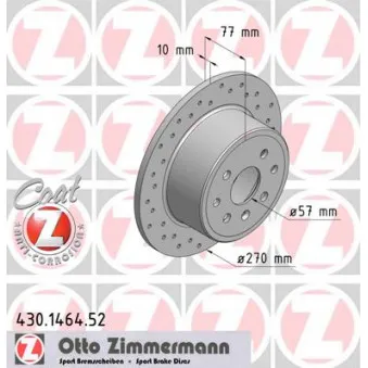 Jeu de 2 disques de frein arrière ZIMMERMANN 430.1464.52