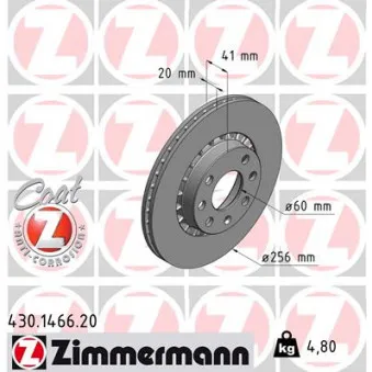 Jeu de 2 disques de frein avant ZIMMERMANN 430.1466.20