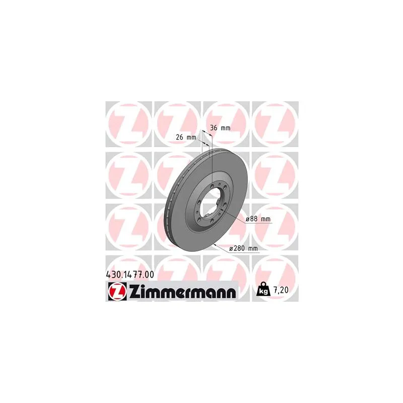 Jeu de 2 disques de frein avant ZIMMERMANN 430.1477.00