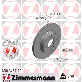 Jeu de 2 disques de frein avant ZIMMERMANN 430.1487.20