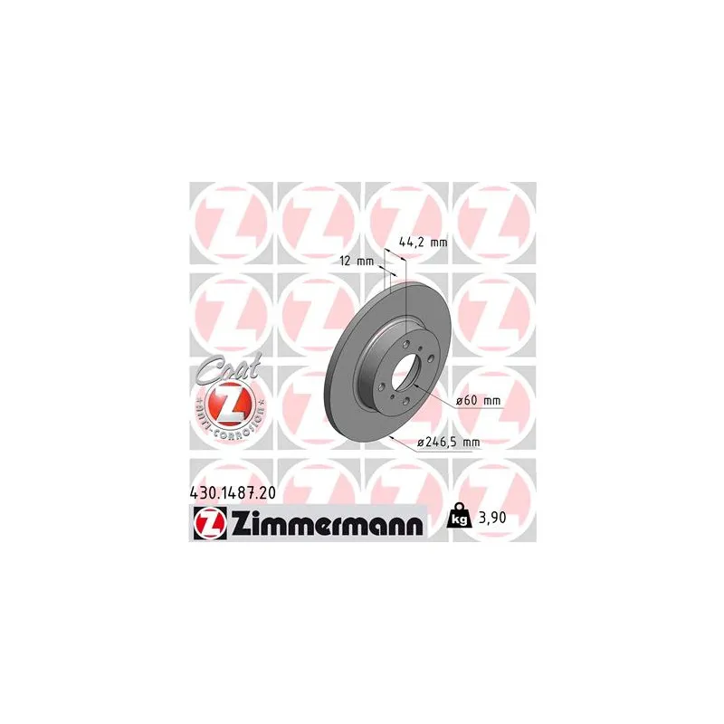 Jeu de 2 disques de frein avant ZIMMERMANN 430.1487.20