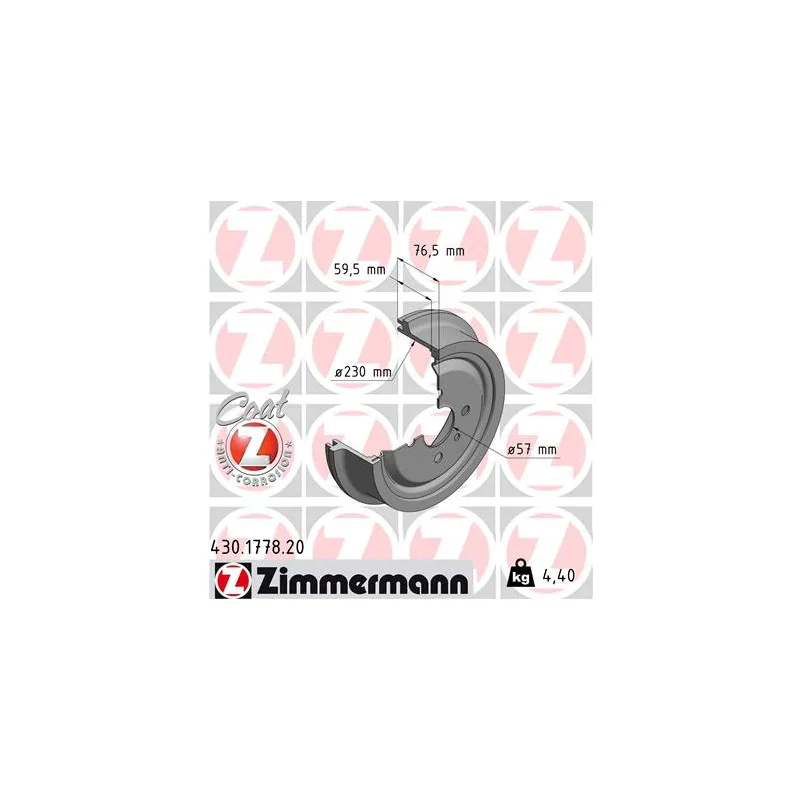 Tambour de frein ZIMMERMANN 430.1778.20