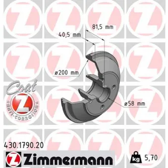 Tambour de frein ZIMMERMANN