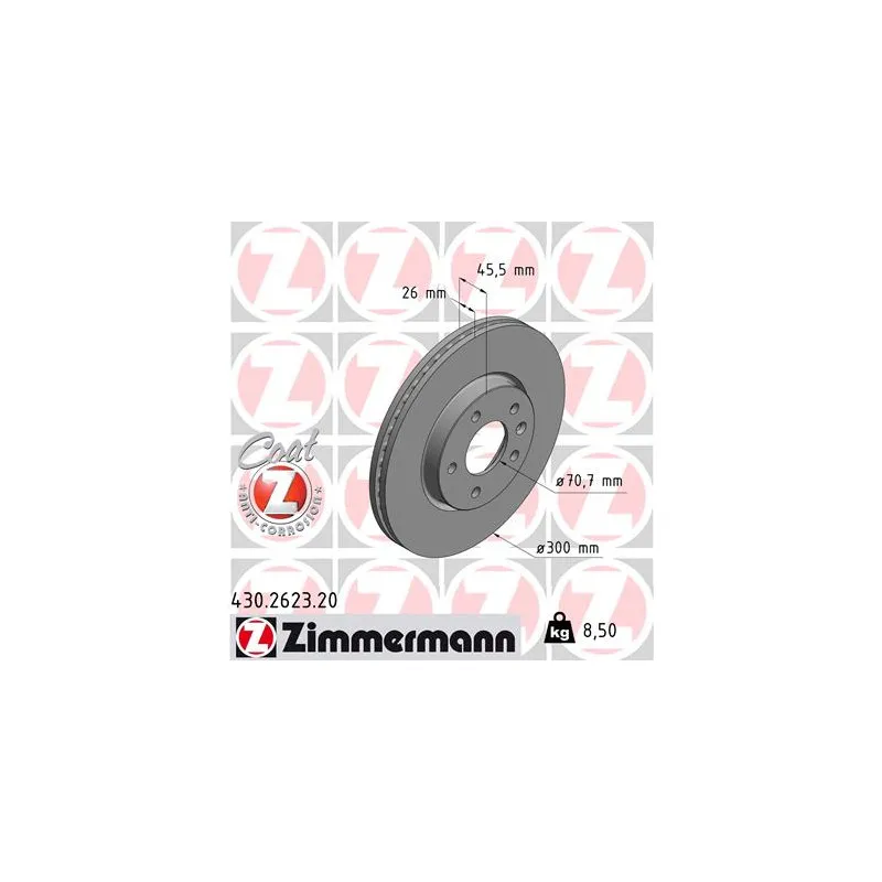 Jeu de 2 disques de frein avant ZIMMERMANN 430.2623.20