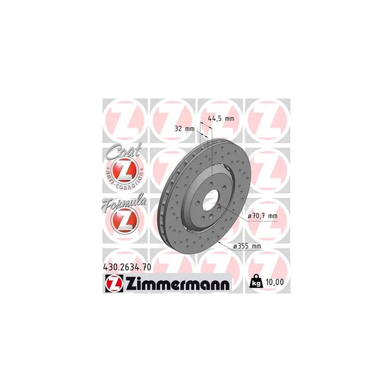Jeu de 2 disques de frein avant ZIMMERMANN 430.2634.70