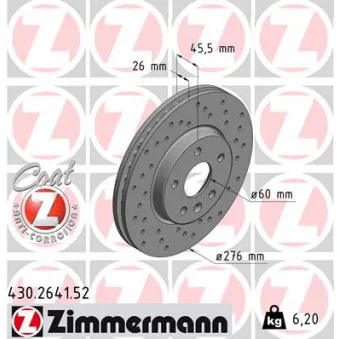 Jeu de 2 disques de frein avant ZIMMERMANN 430.2641.52
