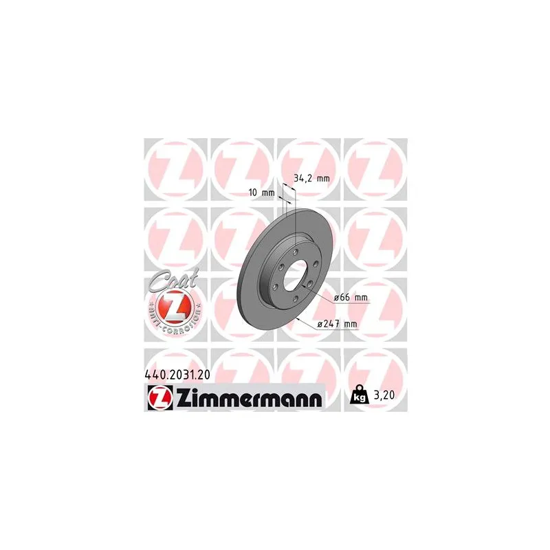 Jeu de 2 disques de frein avant ZIMMERMANN 440.2031.20