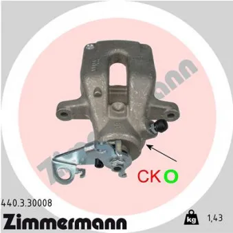 Étrier de frein arrière gauche ZIMMERMANN 440.3.30008