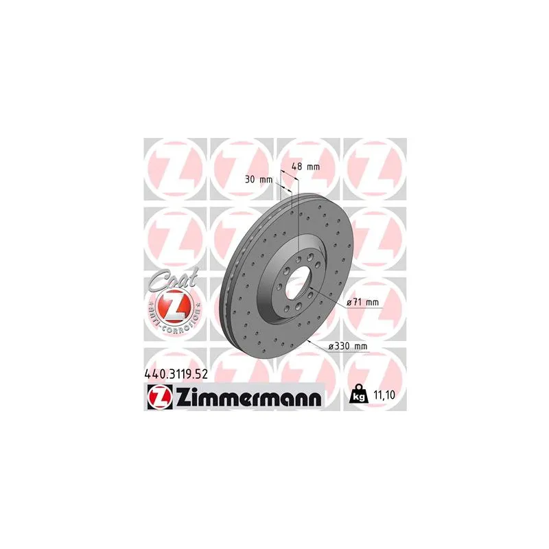 Jeu de 2 disques de frein avant ZIMMERMANN 440.3119.52