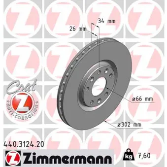 Jeu de 2 disques de frein avant ZIMMERMANN