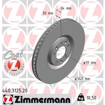 Jeu de 2 disques de frein avant ZIMMERMANN 440.3125.20
