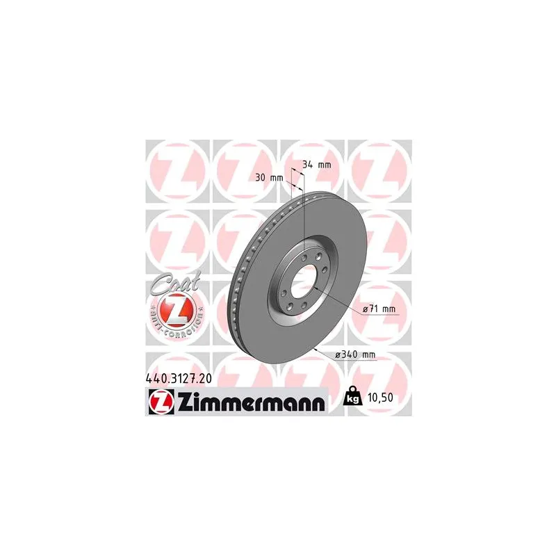 Jeu de 2 disques de frein avant ZIMMERMANN 440.3127.20