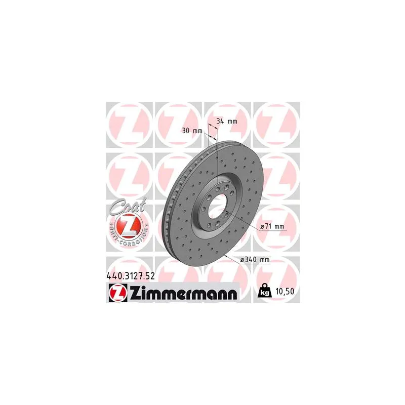 Jeu de 2 disques de frein avant ZIMMERMANN 440.3127.52