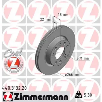 Jeu de 2 disques de frein avant ZIMMERMANN 440.3132.20