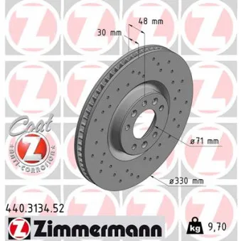 Jeu de 2 disques de frein avant ZIMMERMANN 440.3134.52