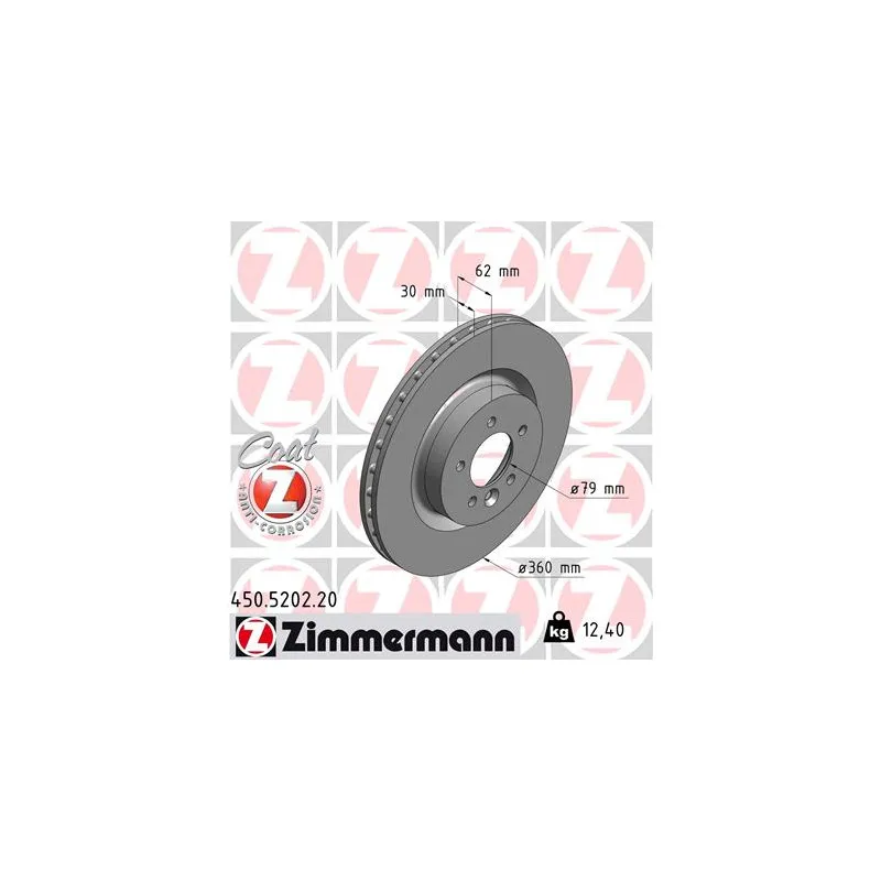 Jeu de 2 disques de frein avant ZIMMERMANN 450.5202.20