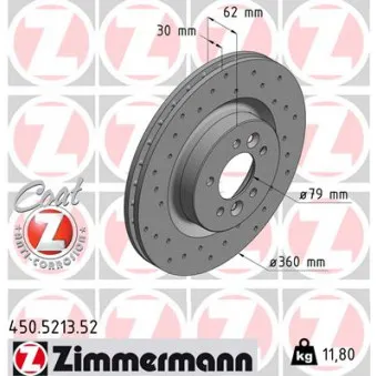 Jeu de 2 disques de frein avant ZIMMERMANN 450.5213.52