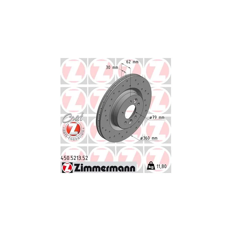 Jeu de 2 disques de frein avant ZIMMERMANN 450.5213.52
