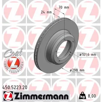 Jeu de 2 disques de frein avant ZIMMERMANN 450.5223.20
