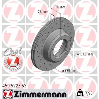 Jeu de 2 disques de frein avant ZIMMERMANN 450.5223.52