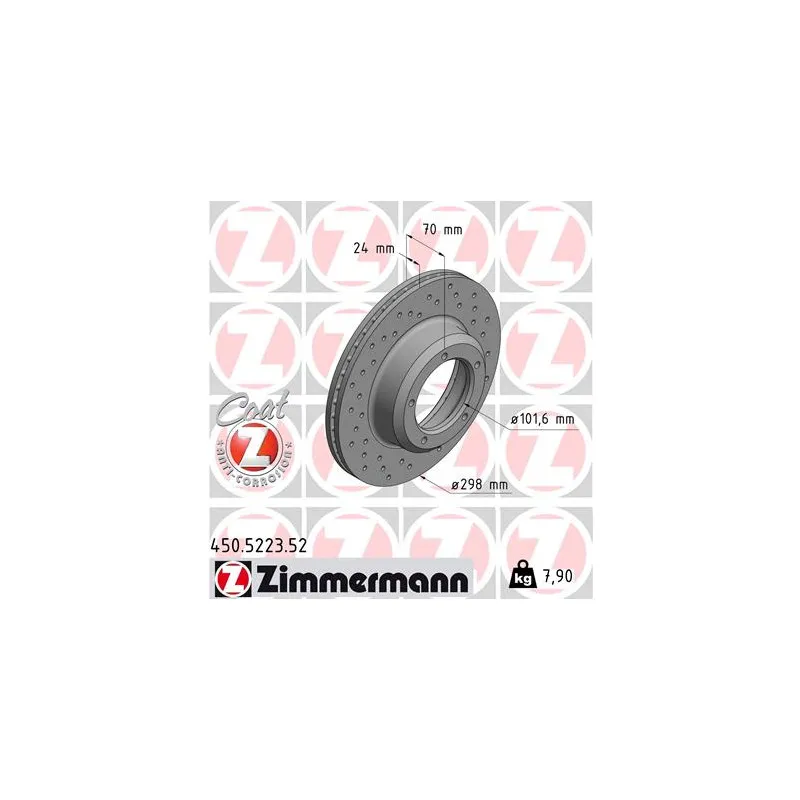 Jeu de 2 disques de frein avant ZIMMERMANN 450.5223.52