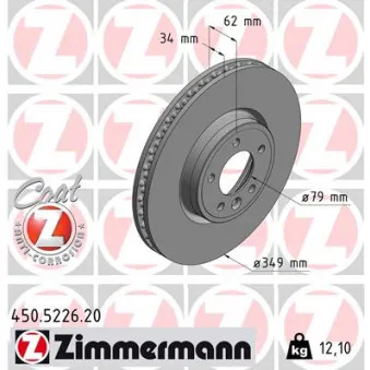 Jeu de 2 disques de frein avant ZIMMERMANN