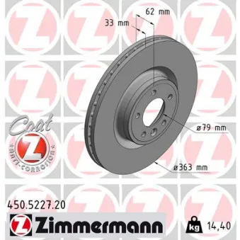 Jeu de 2 disques de frein avant ZIMMERMANN